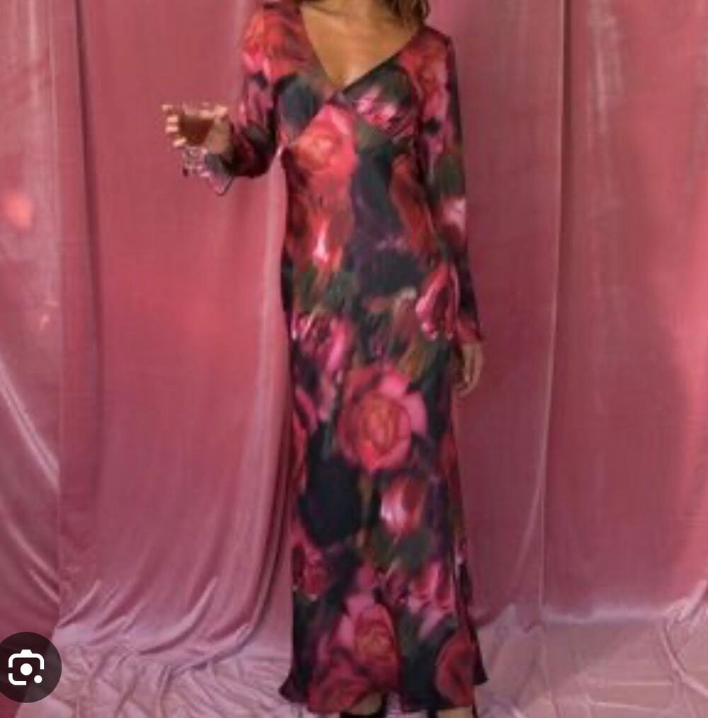 Skatie Satin Maxi Dress in Amour NWOT size large